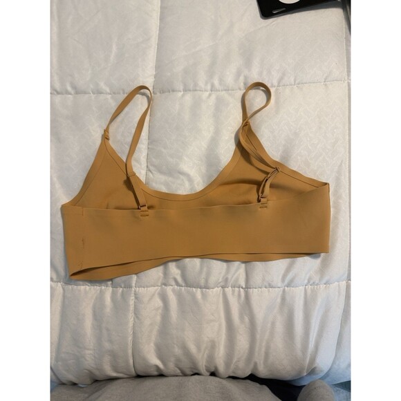 Free People Stella Scuba Bralette Stretch Adjustable Straps Gold Mustard Large - Picture 3 of 4